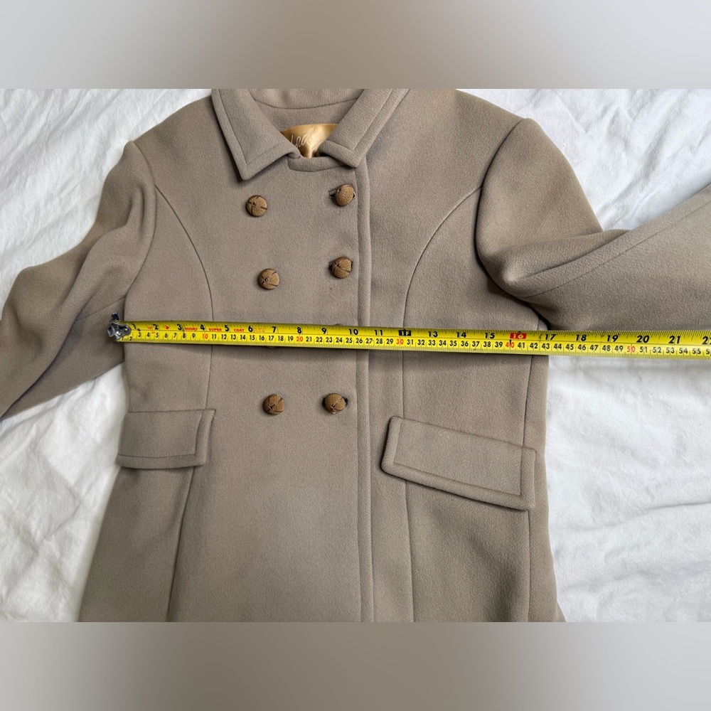Ben Zuckerman for Lord & Taylor Vintage 1960s Wool Coat Taupe Fit & Flare Size 8 - Picture 13 of 15
